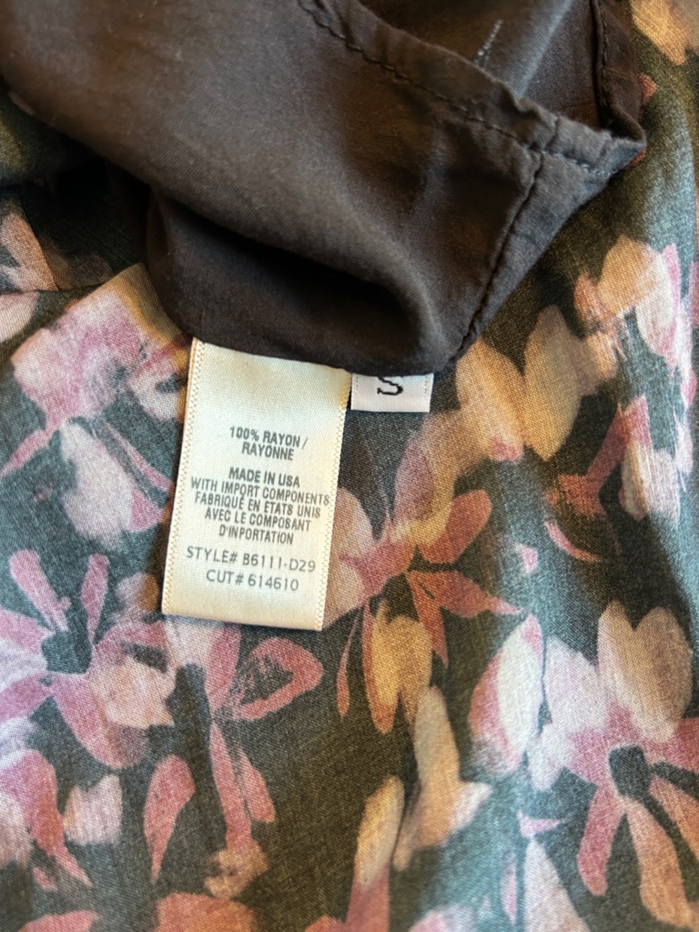 Bella Dahl Ruffle Hem Shirt Dres Purple Black Floral - Picture 7 of 9